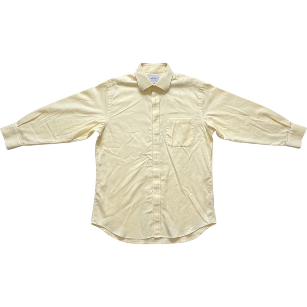 Charles Tyrwhitt Mens Non Iron Slim Fit Dress Shirt Yellow Diamond Weave 16/35